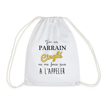 j'ai un parrain cinglé ne me force pas a l'appler - Sac de sport léger - blanc - Devant