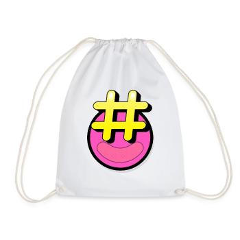 hashtag smile - Drawstring Bag - white - Front
