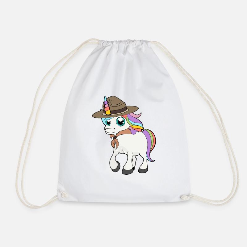 Pfadfinder Einhorn Regenbogen - Scout Unicorn - Turnbeutel - Weiß