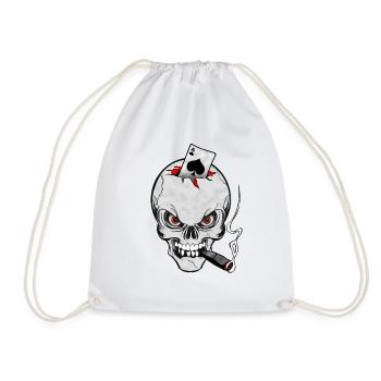 skull poker - Sac de sport léger - blanc - Devant