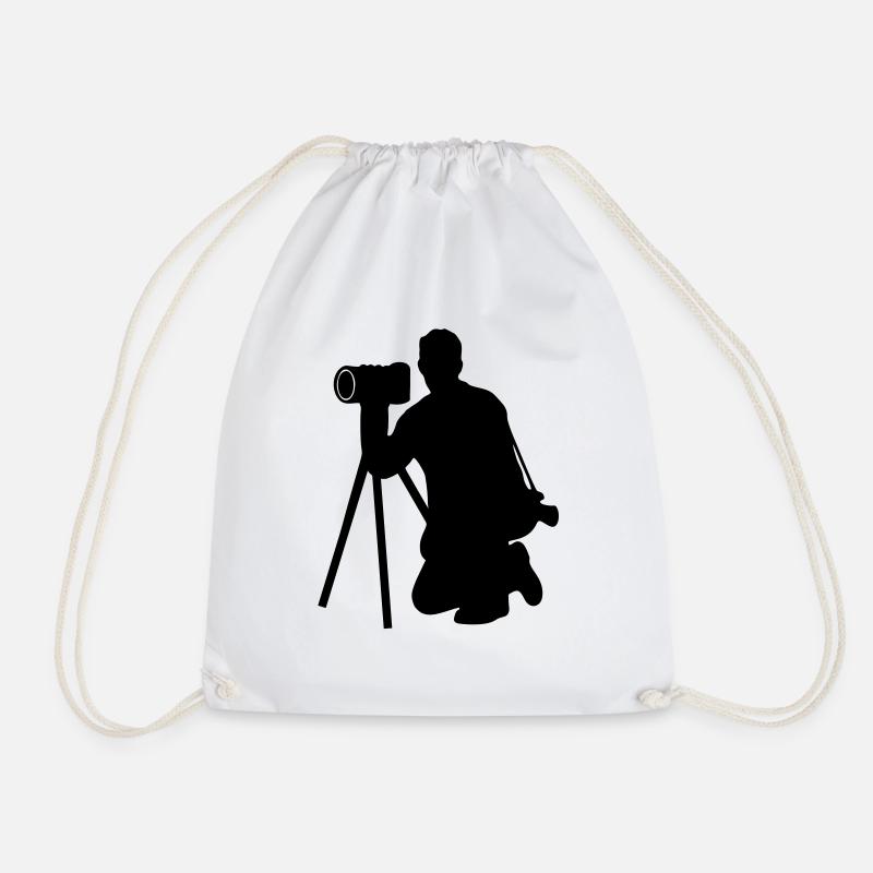 photographer - Drawstring Bag - white