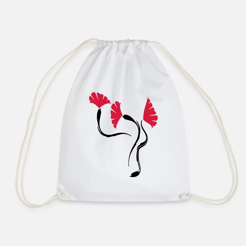 poppies_flowers - Drawstring Bag - white