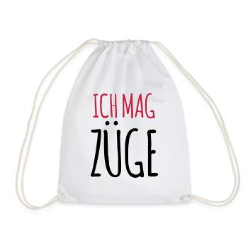 Lustiger Spruch Ich mag Züge Zugfahrer Geschenk - Turnbeutel - Weiß - Vorne