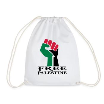 drawing palestinian symbol flag palestine - Drawstring Bag - white - Front