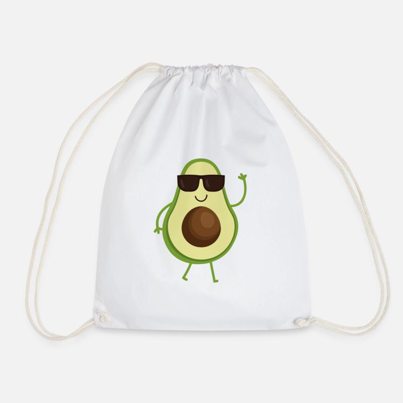 Mr Avocado - Drawstring Bag - white