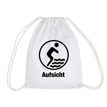 Aufsicht III Bademeister - Turnbeutel - Weiß - Vorne