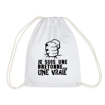 bretonne vraie poing frappe ferme - Sac de sport léger - blanc - Devant