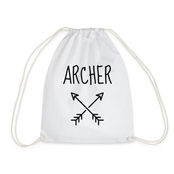 Tir à l'arc Archer Sport Sportif Athlète Flêche - Sac de sport léger - blanc - Devant