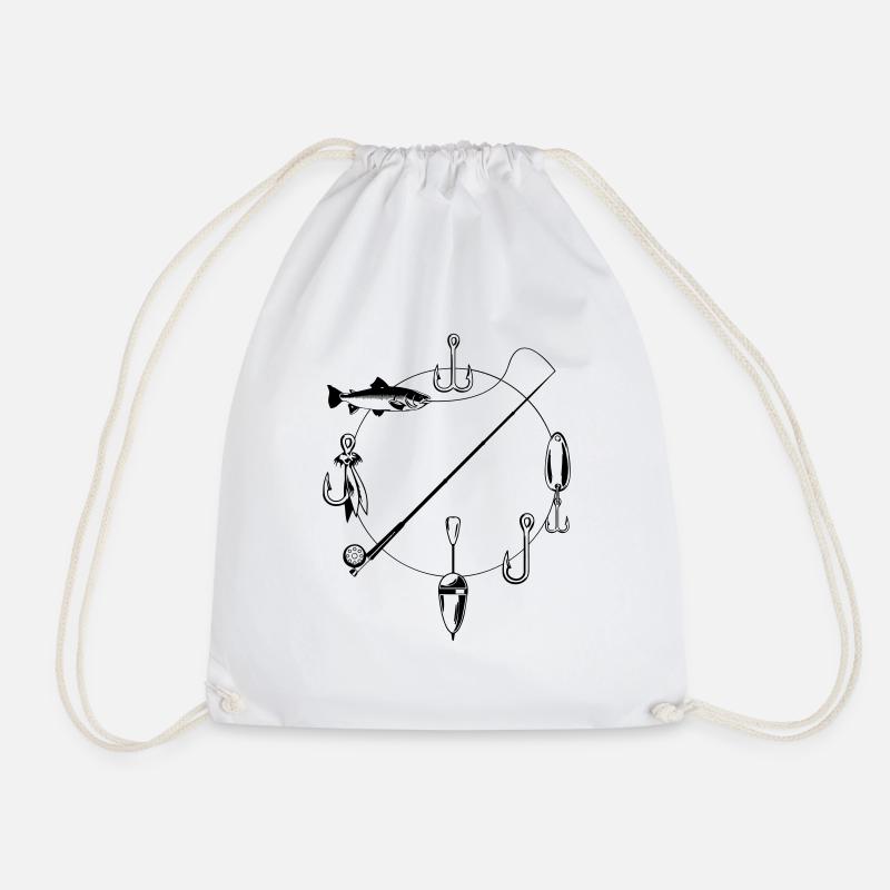 Fishing tackle - Drawstring Bag - white