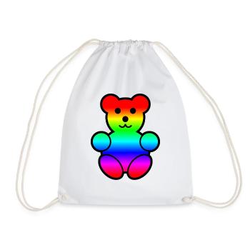 Nounours couleurs arc-en-ciel - Sac de sport léger - blanc - Devant