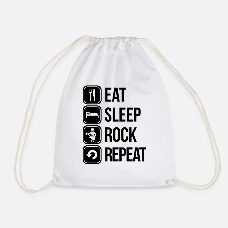 rock - Drawstring Bag - white