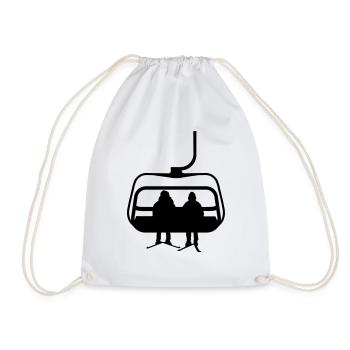 ski - Drawstring Bag - white - Front