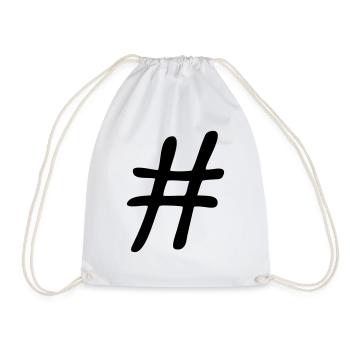 Hashtag Symbol Design - Turnbeutel - Weiß - Vorne