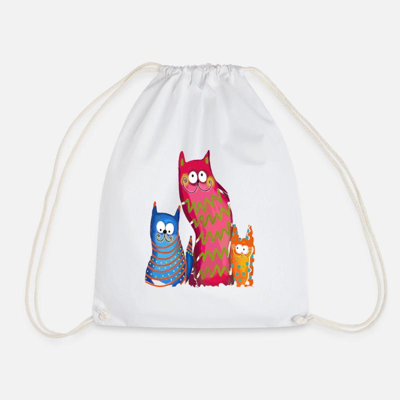 Witzige Katzen - Turnbeutel - Weiß