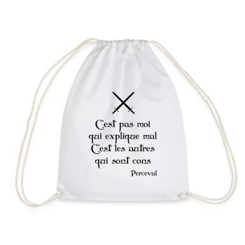 C'est pas moi qui explique mal... Perceval - Sac de sport léger - blanc - Devant