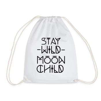 stay wild moon child wandern bohemien mond natur - Turnbeutel - Weiß - Vorne