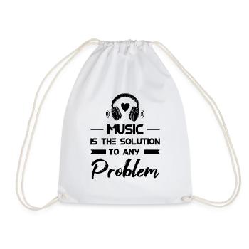 MUSIC IS THE SOLUTION TO ANY PROBLEM - Turnbeutel - Weiß - Vorne