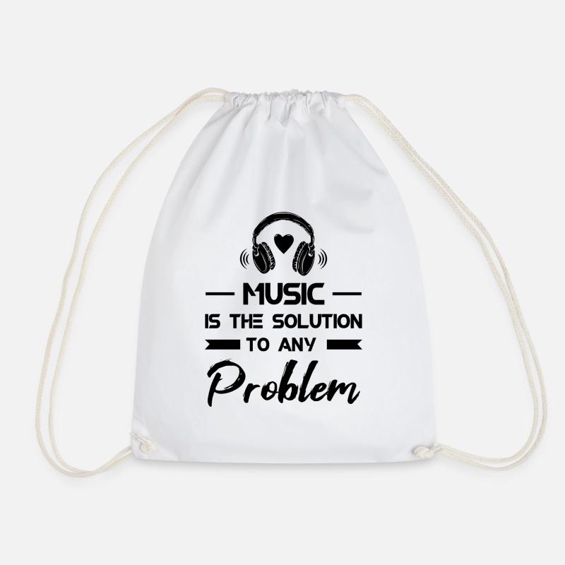 MUSIC IS THE SOLUTION TO ANY PROBLEM - Turnbeutel - Weiß
