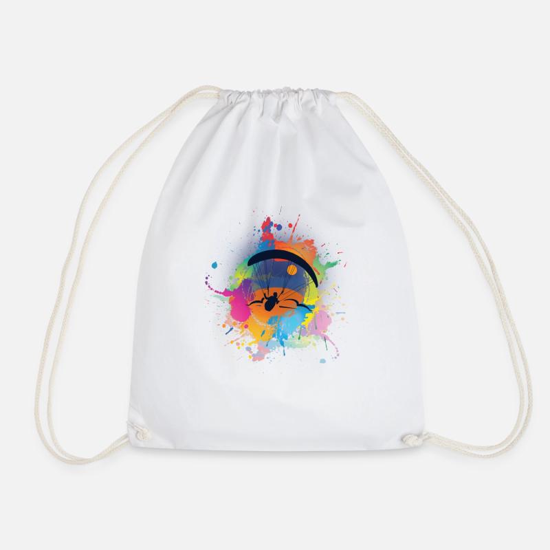 Paragliding paragliding Gleitschirm paraglider - Drawstring Bag - white