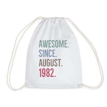 Awesome Since August 1982 - Drawstring Bag - white - Front