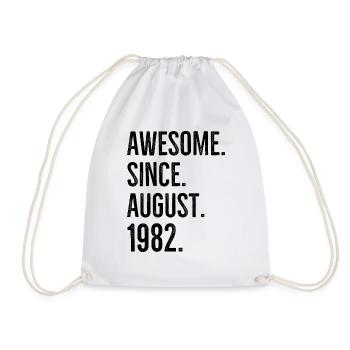 Awesome Since August 1982 - Drawstring Bag - white - Front