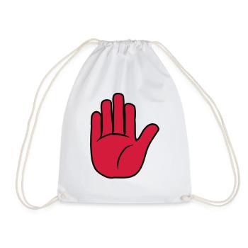 Stop Hand Sign - Drawstring Bag - white - Front