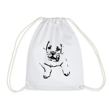 Dog Vector Pet Pets Puppy Dogs 3 - Drawstring Bag - white - Front