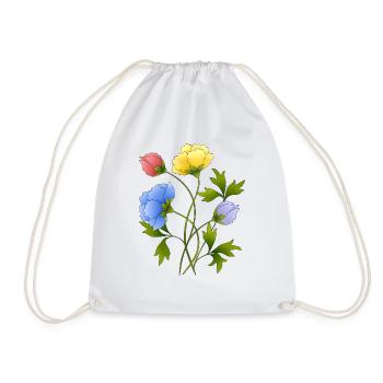 Flowers - Drawstring Bag - white - Front