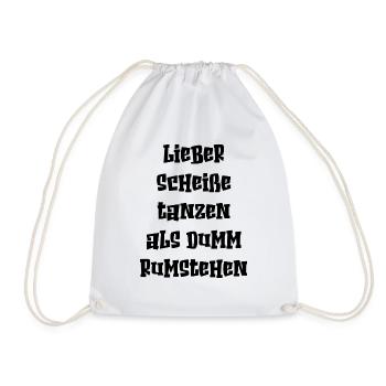 Party tanzen feiern fiesta lustiger Spruch Schrift - Turnbeutel - Weiß - Vorne