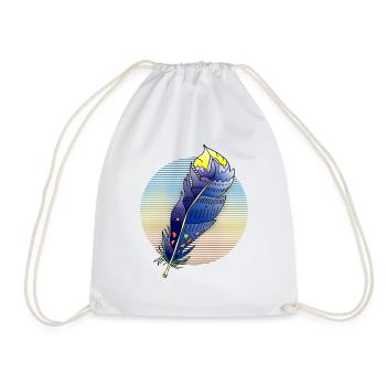 Feather - Drawstring Bag - white - Front