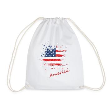 America - Turnbeutel - Weiß - Vorne