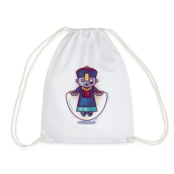 THE SKIPPING GHOST - Drawstring Bag - white - Front