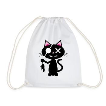 Katze - Turnbeutel - Weiß - Vorne