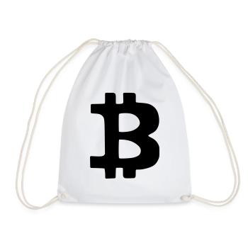 Bitcoin Crypto Currency Virtual Life Vector - Drawstring Bag - white - Front