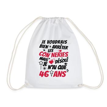 connerie 46 ans / cadeau anniversaire 46 ans - Sac de sport léger - blanc - Devant