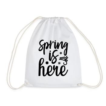 13 SPRING IS HERE - Drawstring Bag - white - Front
