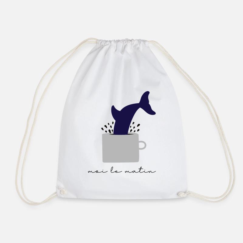 Moi le matin, plongeon et café - Sac de sport léger - blanc
