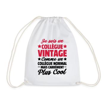 je suis un collègue vintage / cadeau collègue - Sac de sport léger - blanc - Devant