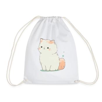 Cute pastel cat - Drawstring Bag - white - Front