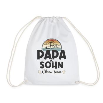 Papa & Sohn, Perfekte Chaos Team - Turnbeutel - Weiß - Vorne