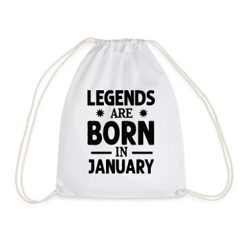 Januar: Geburtstag von Legenden - Turnbeutel - Weiß - Vorne