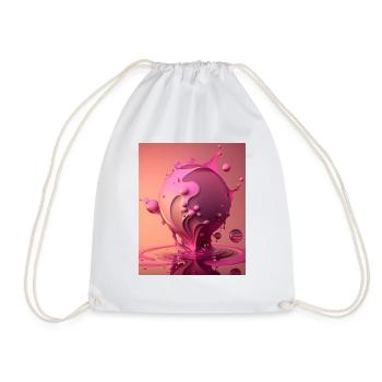 Pink Ball Drops Fantasy Gift - Drawstring Bag - white - Front