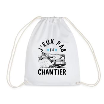 J Peux Pas j ai chantier - Sac de sport léger - blanc - Devant