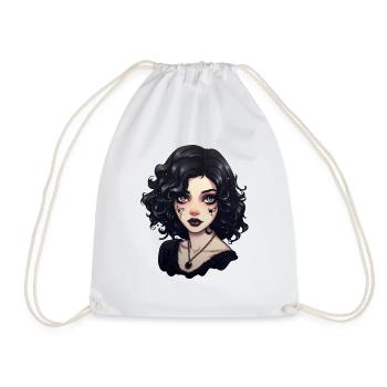 Goth Fille Gothique Rouge Noir Mystique - Sac de sport léger - blanc - Devant
