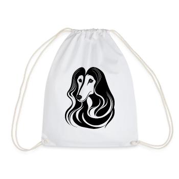 Afghan Hound Dog - Drawstring Bag - white - Front