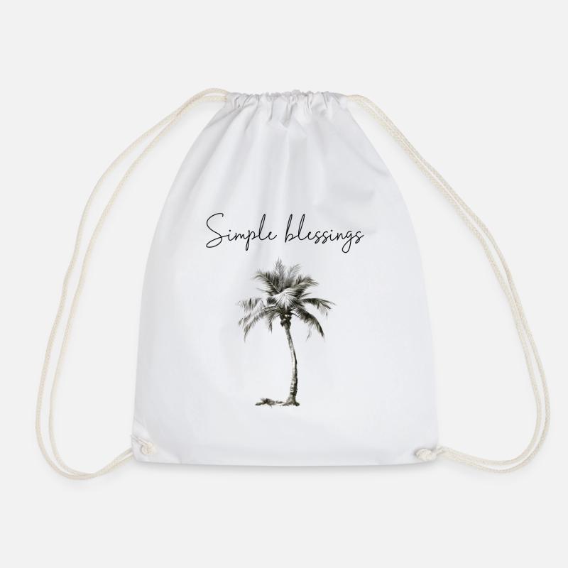 Simple Blessings - Drawstring Bag - white