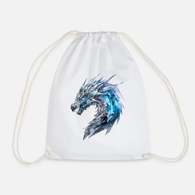 Glass Dragon - Drawstring Bag - white