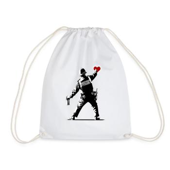 Police Street Art - Drawstring Bag - white - Front