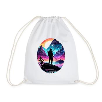 Pêcheur Siluette / Pêche / Poissons / Lac / Sport - Sac de sport léger - blanc - Devant