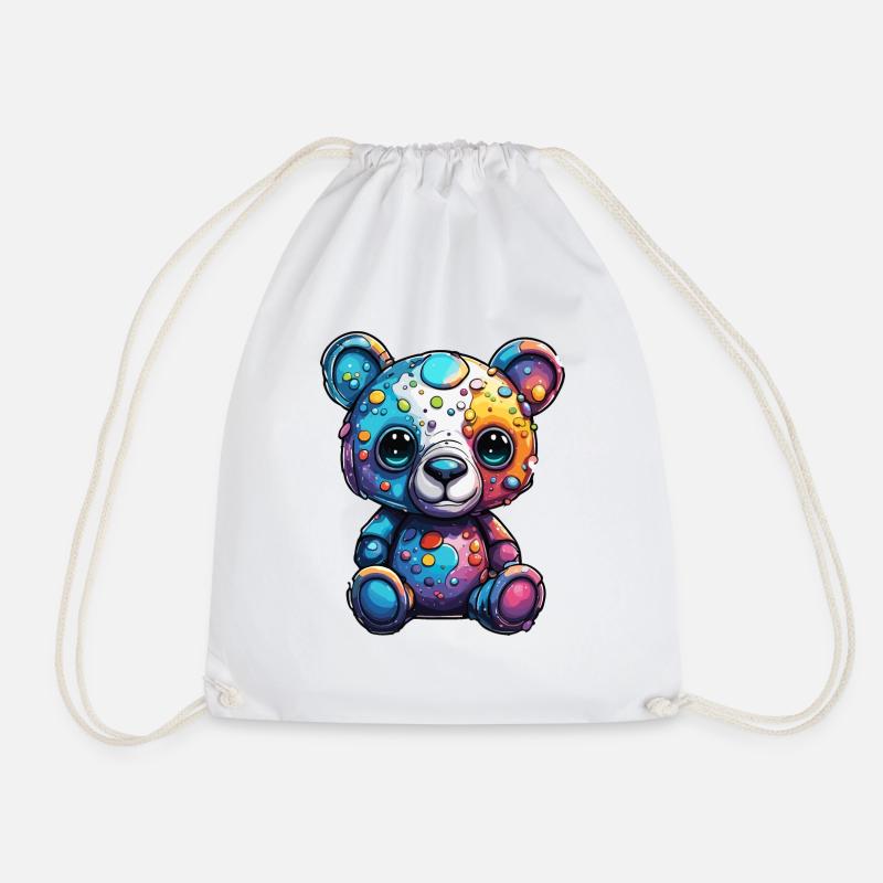 Teddy Bear / Cuddly Toy / Stuffed Animal / Gift Idea - Drawstring Bag - white